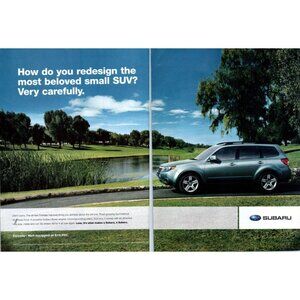 2008 Subaru Forester SUV 2 Page Vintage Print Ad City Park Golf Course Wall Art